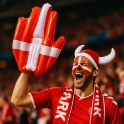 Giv landsholdet en håndsrækning med en oppustelig stor hånd. Så kan hele tribunen nemmere se, hvem du hepper på, når du vifter og vinker med armene. Hånden fungerer som en handske. Du kan med andre ord gøre din hånd til en kæmpe Roligan-hånd, når du skal ud og heppe på de danske spillere. En kæmpe hånd er dog besværlig at slæbe rundt på. Derfor er hånden heldigvis oppustelig og nem at haven med på tur. Så kan du nemt lukke luften ud af den og pakke den sammen til en overskuelig størrelse, når du skal hjemad igen.