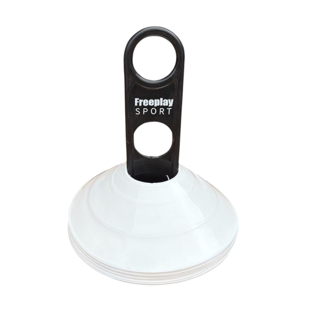 10 stk Freeplay Sport fodbold toppe & holder - Hvid