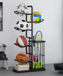 Freeplay Rackball boldholder til 5 bolde med opbevaringskurv