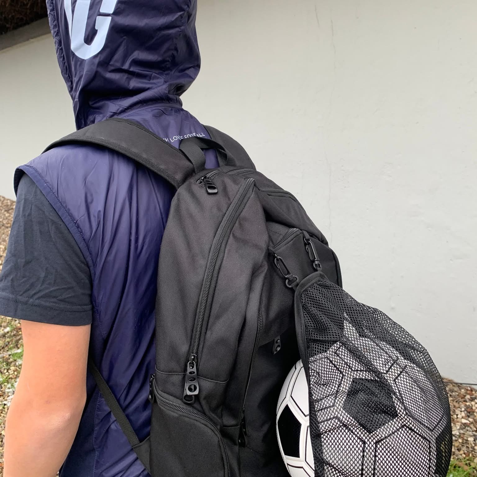 Freeplay Fodbold Rygsæk med Boldnet – Sort - Billede 4