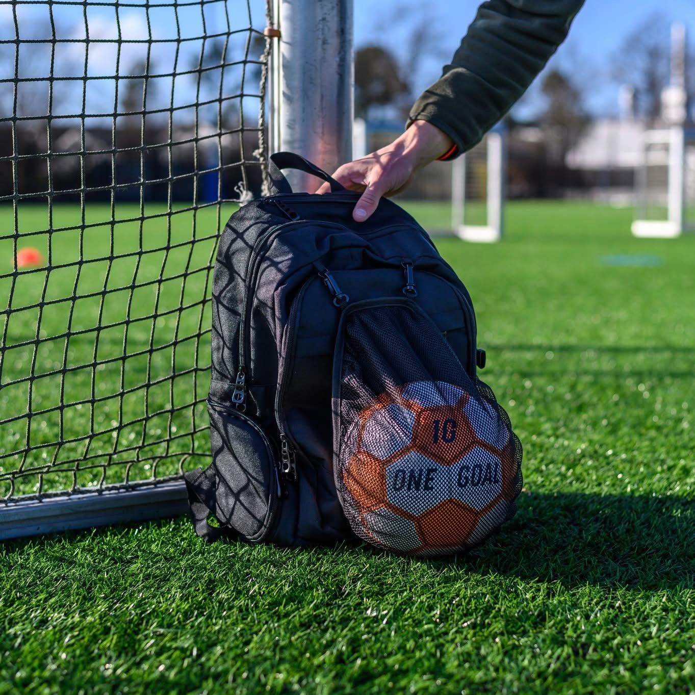 Freeplay Fodbold Rygsæk med Boldnet – Sort - Billede 2