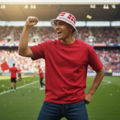 Hæklet Dannebrog Bøllehat – Original Roligan Udstyr