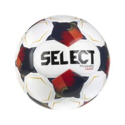 Fodbold Select Talento Light model 2026 str.5  SELECT Talento Light V26 i størrelse 5 er en let og slidstærk fodbold, der er udviklet til ungdoms fodboldspillere. Fodbolden kombinerer lav vægt på kun 350-380g samt et blødt touch og en struktureret overflade, som gør det lettere for børn at kontrollere bolden, drible, aflevere og afslutte på mål. Talento Light V26 er produceret efter FIFA’s anbefalinger til ungdomsfodbolde, når det gælder størrelse og vægt. Den lave vægt betyder, at børnene ikke skal bruge unødvendigt mange kræfter på at sparke til bolden. Samtidig føles den mere behagelig at modtage end en almindelig og tungere fodbold. Det gør SELECT Talento Light V26 til et oplagt valg til børne og ungdomsfodbold, fodboldtræning, klubtræning, skoleidræt og leg i haven.